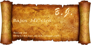 Bajcs Jácint névjegykártya